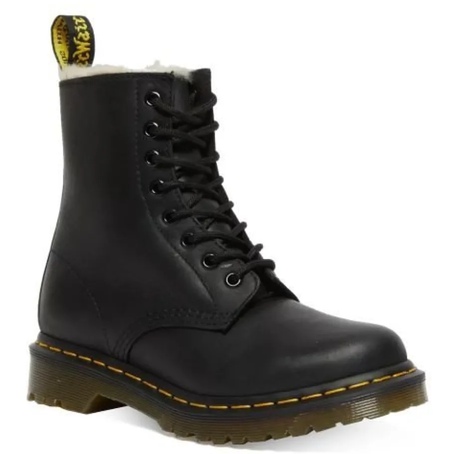 Best Buty Dr. Martens 1460 SERENA Black Burnished Wyoming Ocieplane 21797001 Damskie Botki|Botki