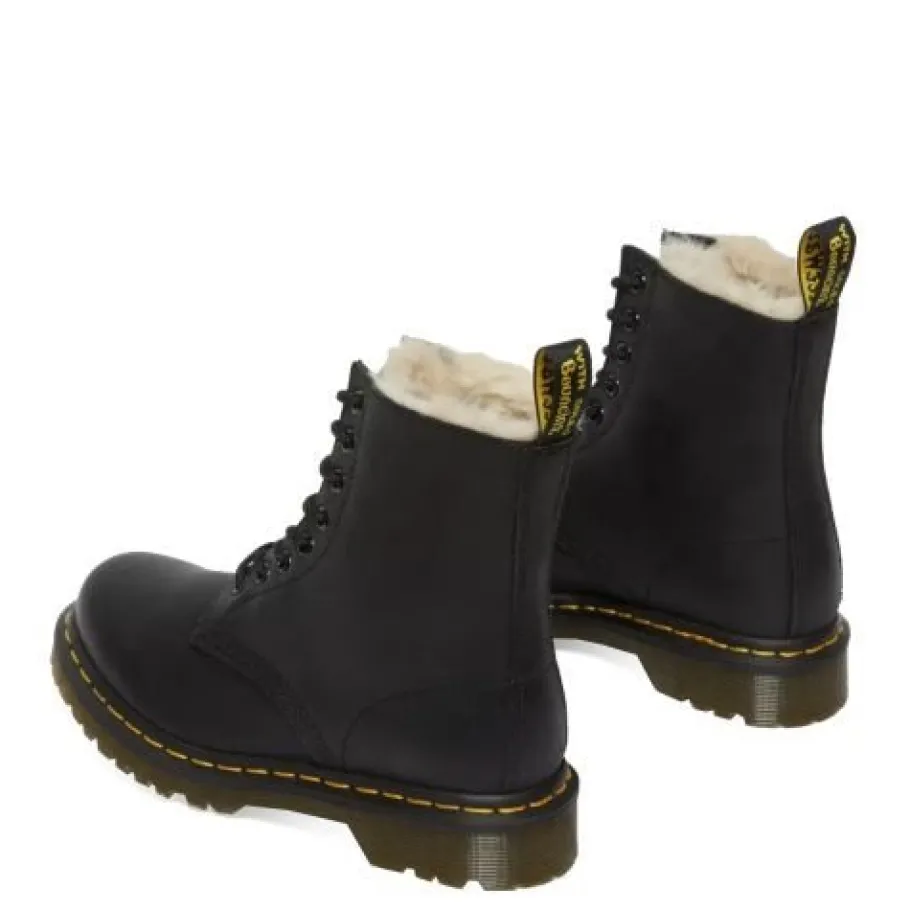 Best Buty Dr. Martens 1460 SERENA Black Burnished Wyoming Ocieplane 21797001 Damskie Botki|Botki