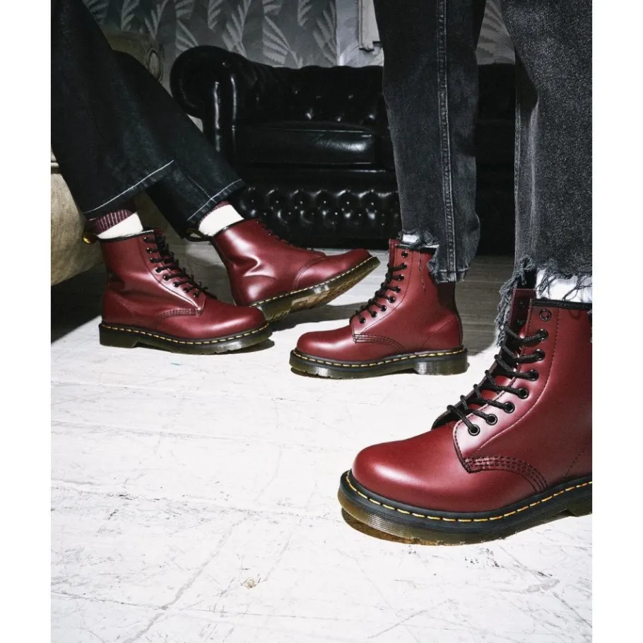 New Buty Dr. Martens 1460 SMOOTH Cherry Red Smooth 11822600 Damskie Botki|Botki