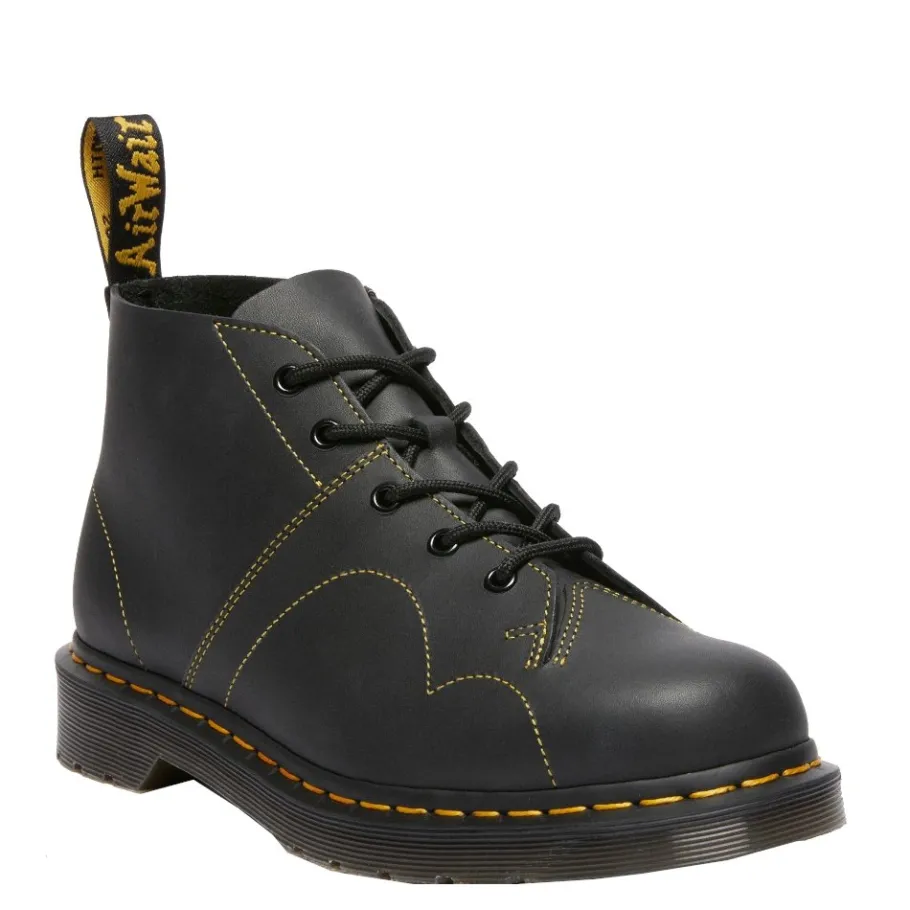 Clearance Buty Dr. Martens CHURCH MONKEY BOOTS Black Greasy 41089001 Damskie Botki|Botki