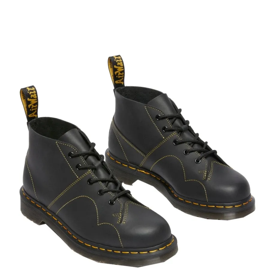 Clearance Buty Dr. Martens CHURCH MONKEY BOOTS Black Greasy 41089001 Damskie Botki|Botki