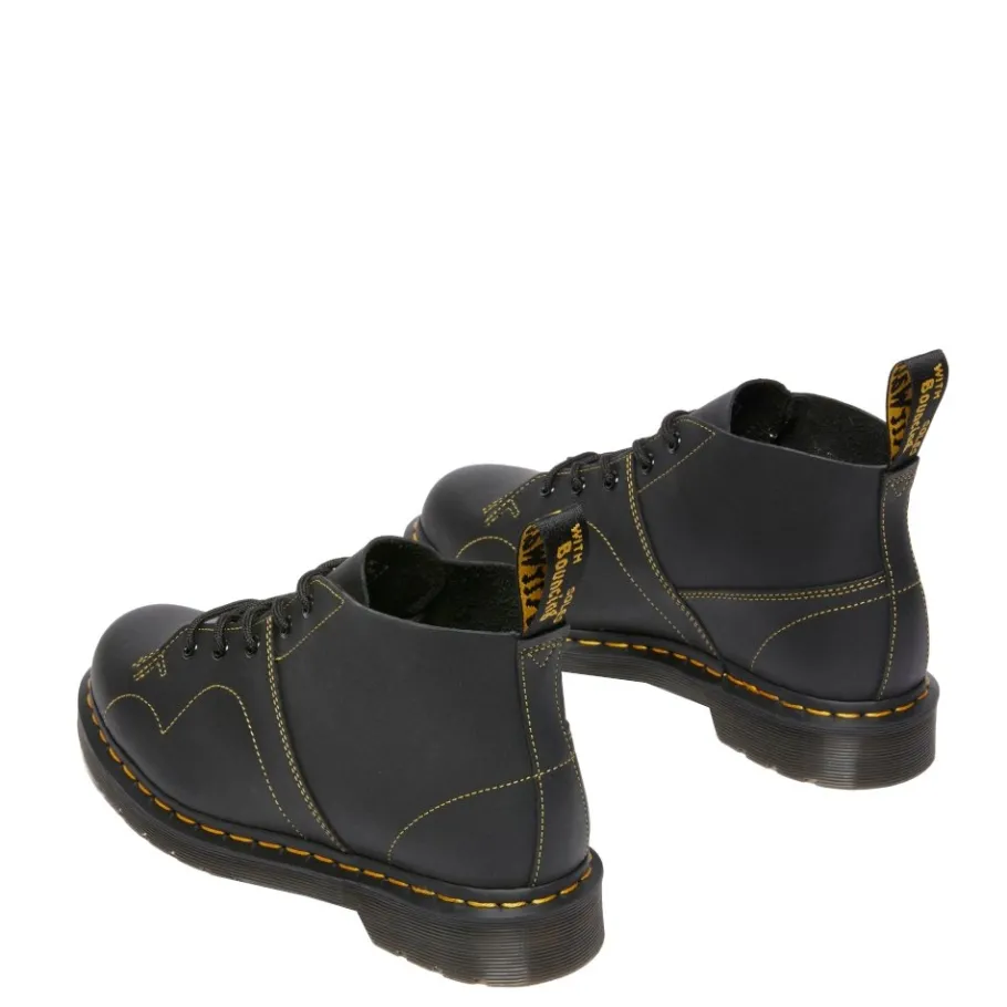 Clearance Buty Dr. Martens CHURCH MONKEY BOOTS Black Greasy 41089001 Damskie Botki|Botki