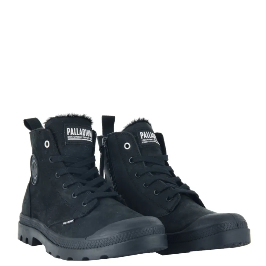 Discount Buty męskie Palladium PAMPA HI ZIP WL skórzane czarny 05982-010 Męskie Botki