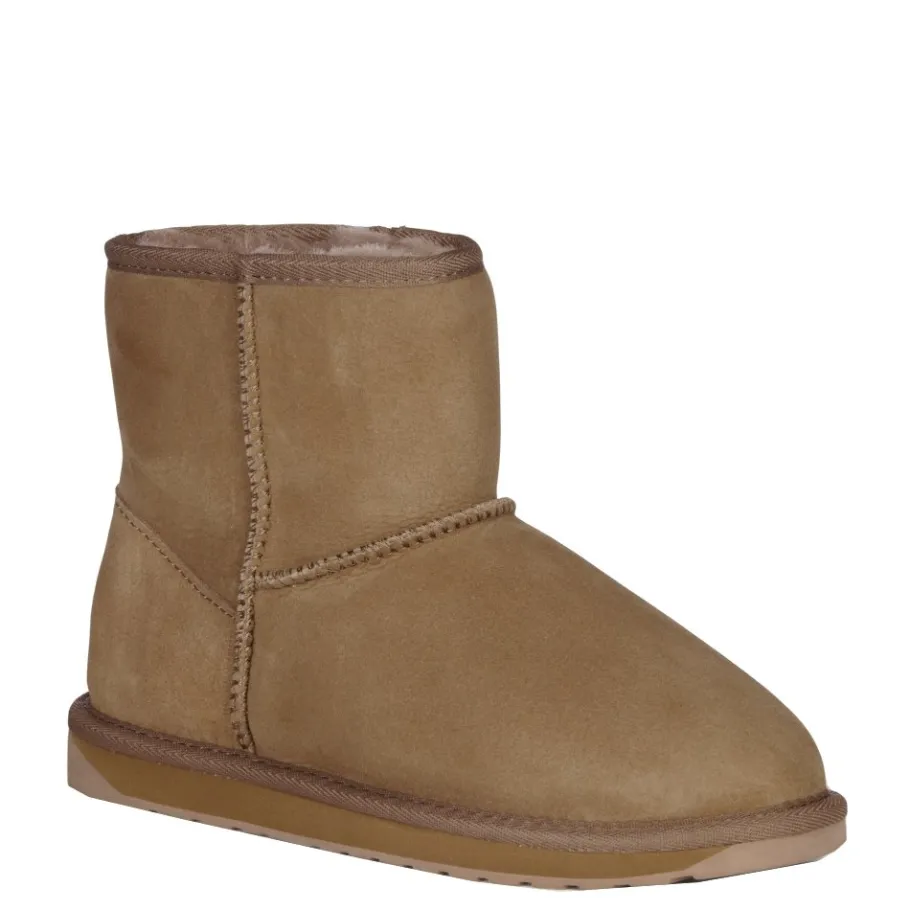 Discount Buty śniegowce EMU AUSTRALIA STINGER MINI skórzane brązowy W10003 WATER RESISTANT Ocieplane Damskie Botki