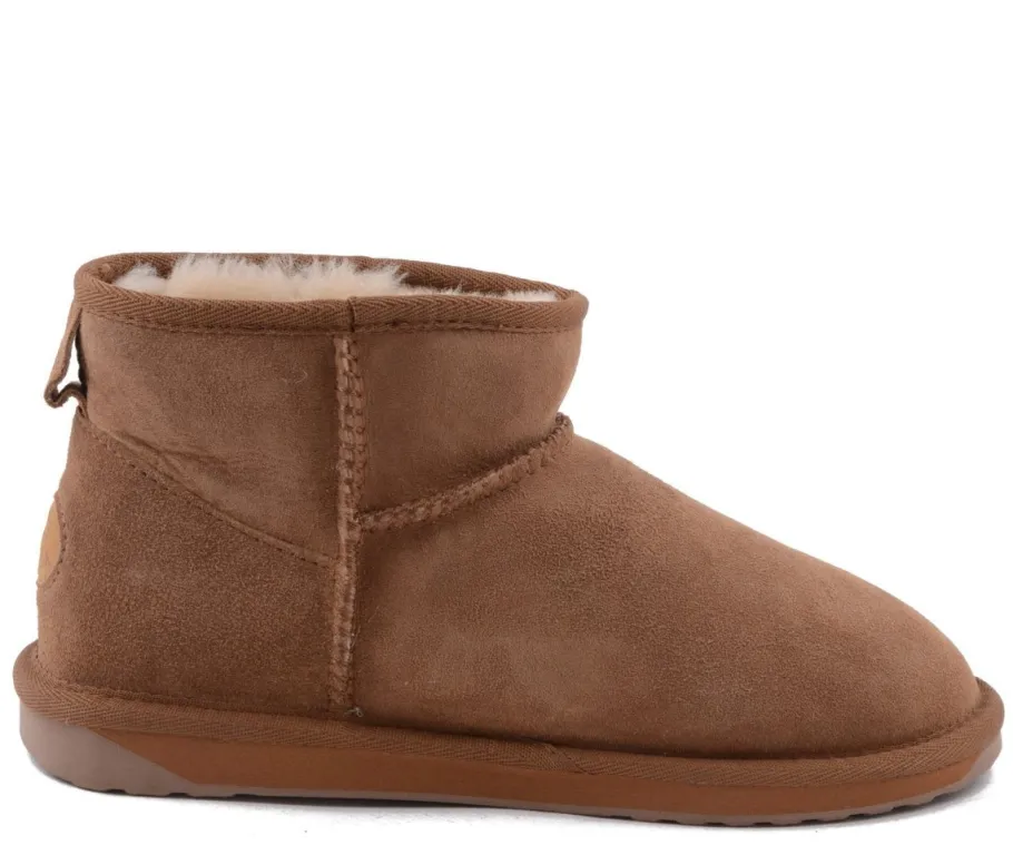 Clearance Buty śniegowce EMU AUSTRALIA STINGER MICRO skórzane brązowy WATER RESISTANT Ocieplane Damskie Botki