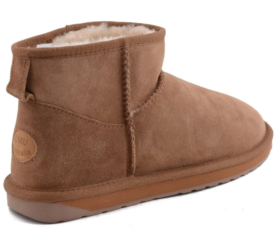 Clearance Buty śniegowce EMU AUSTRALIA STINGER MICRO skórzane brązowy WATER RESISTANT Ocieplane Damskie Botki