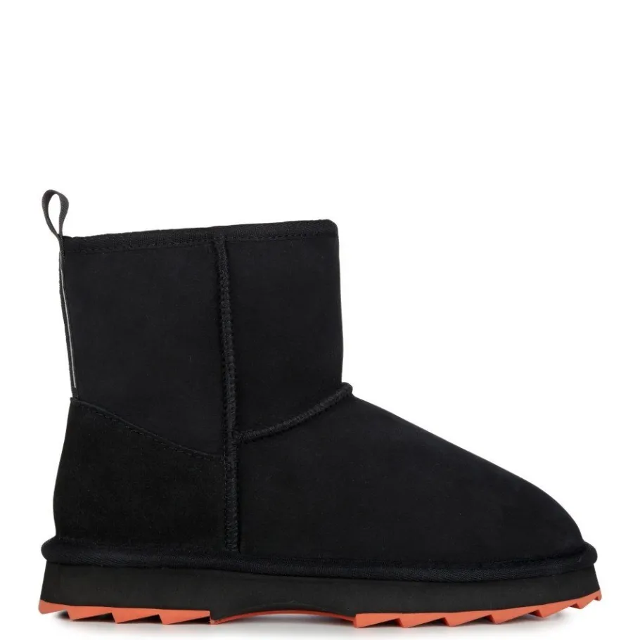 Sale Buty śniegowce Emu AUSTRALIA SHARKY Mini skórzane czarny W12434 Ocieplane Damskie Botki