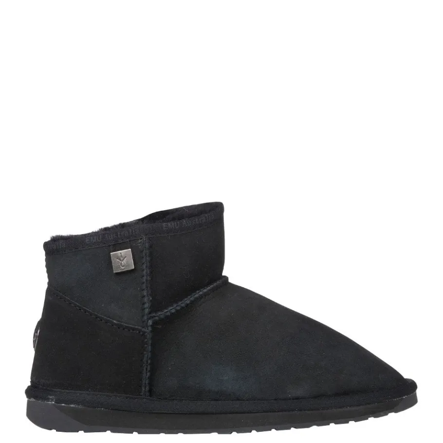 Sale Buty śniegowce Emu AUSTRALIA PLATINUM SLIM DARLING skórzane czarny WP11875 WATER RESISTANT Ocieplane Damskie Botki
