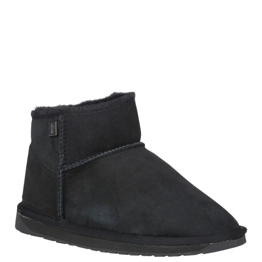 Sale Buty śniegowce Emu AUSTRALIA PLATINUM SLIM DARLING skórzane czarny WP11875 WATER RESISTANT Ocieplane Damskie Botki