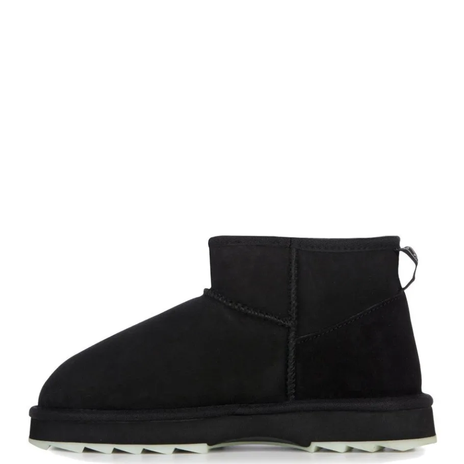 Clearance Buty śniegowce Emu AUSTRALIA SHARKY MICRO skórzane czarny W12548 Ocieplane Damskie Botki