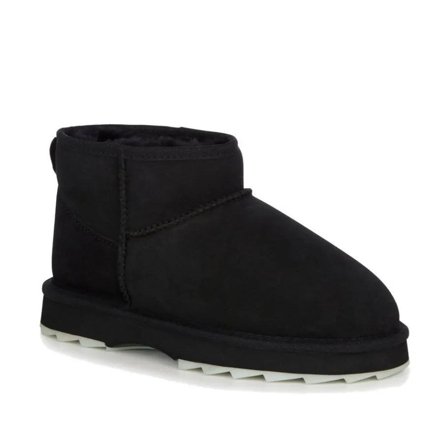 Clearance Buty śniegowce Emu AUSTRALIA SHARKY MICRO skórzane czarny W12548 Ocieplane Damskie Botki