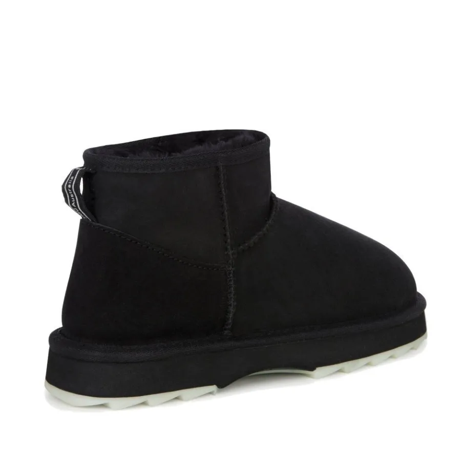 Clearance Buty śniegowce Emu AUSTRALIA SHARKY MICRO skórzane czarny W12548 Ocieplane Damskie Botki