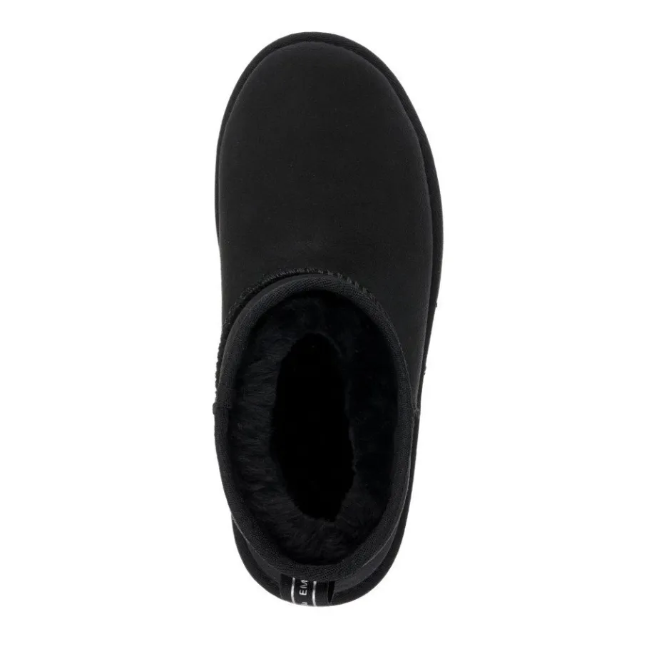 Clearance Buty śniegowce Emu AUSTRALIA SHARKY MICRO skórzane czarny W12548 Ocieplane Damskie Botki