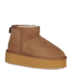 New Buty śniegowce Emu AUSTRALIA STINGER MICRO Flatform skórzane brązowy W13082 Ocieplane Damskie Botki