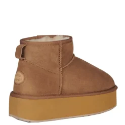 New Buty śniegowce Emu AUSTRALIA STINGER MICRO Flatform skórzane brązowy W13082 Ocieplane Damskie Botki