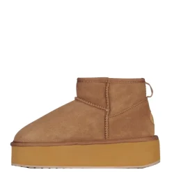 New Buty śniegowce Emu AUSTRALIA STINGER MICRO Flatform skórzane brązowy W13082 Ocieplane Damskie Botki