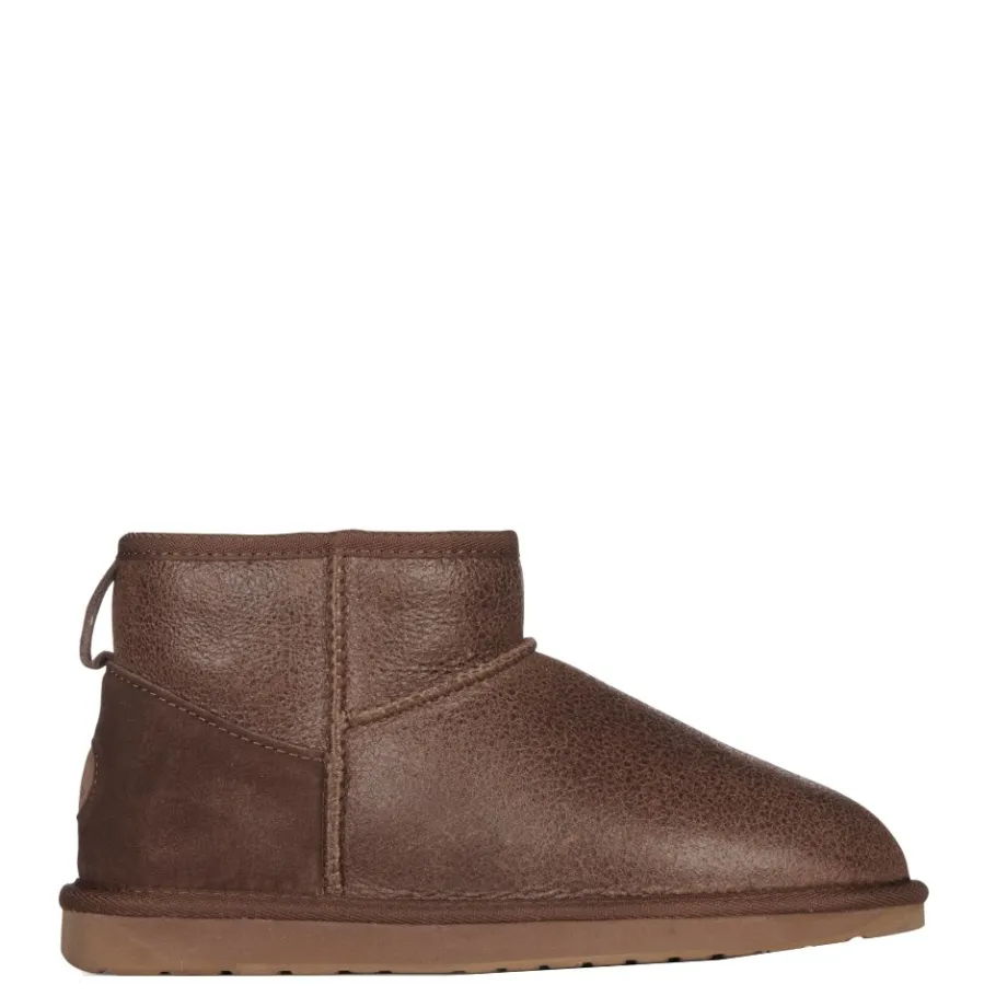 Clearance Buty śniegowce EMU AUSTRALIA STINGER MICRO AVIATOR skórzane brązowy Ocieplane Damskie Botki