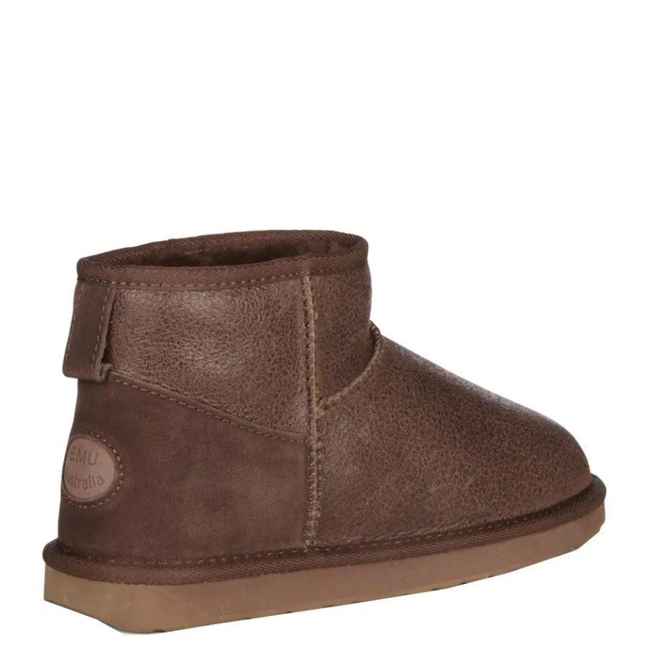 Clearance Buty śniegowce EMU AUSTRALIA STINGER MICRO AVIATOR skórzane brązowy Ocieplane Damskie Botki