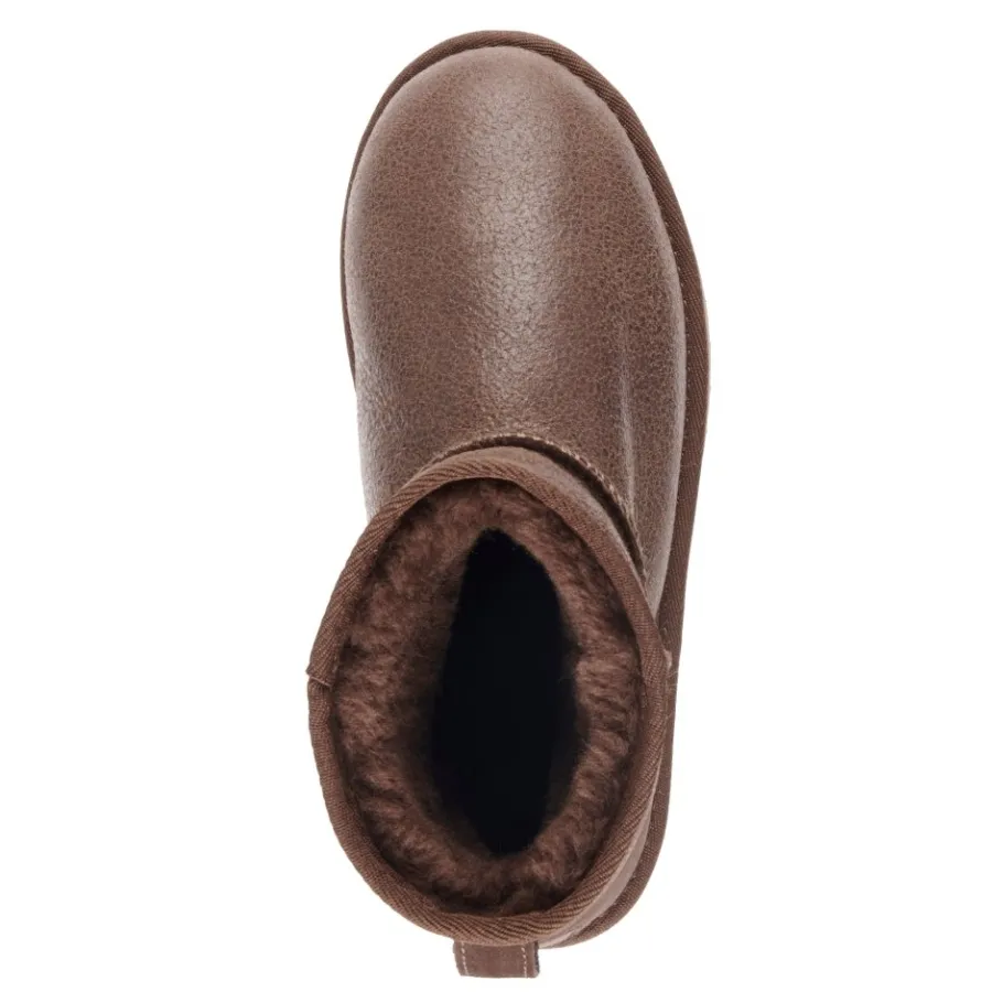 Clearance Buty śniegowce EMU AUSTRALIA STINGER MICRO AVIATOR skórzane brązowy Ocieplane Damskie Botki