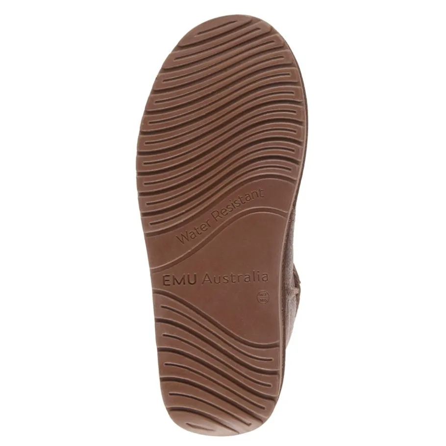 Clearance Buty śniegowce EMU AUSTRALIA STINGER MICRO AVIATOR skórzane brązowy Ocieplane Damskie Botki