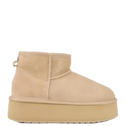 Best Buty śniegowce Emu AUSTRALIA STINGER MICRO Flatform skórzane brązowy W13082 Ocieplane Damskie Botki