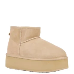 Best Buty śniegowce Emu AUSTRALIA STINGER MICRO Flatform skórzane brązowy W13082 Ocieplane Damskie Botki