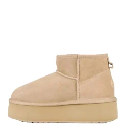 Best Buty śniegowce Emu AUSTRALIA STINGER MICRO Flatform skórzane brązowy W13082 Ocieplane Damskie Botki