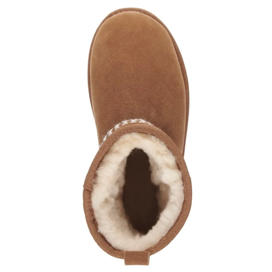 Clearance Buty śniegowce Emu AUSTRALIA STINGER KNIT Flatform skórzane brązowy W13143 Ocieplane Damskie Botki