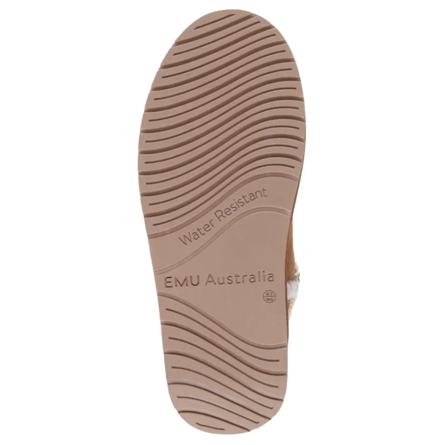 Clearance Buty śniegowce Emu AUSTRALIA STINGER KNIT Flatform skórzane brązowy W13143 Ocieplane Damskie Botki