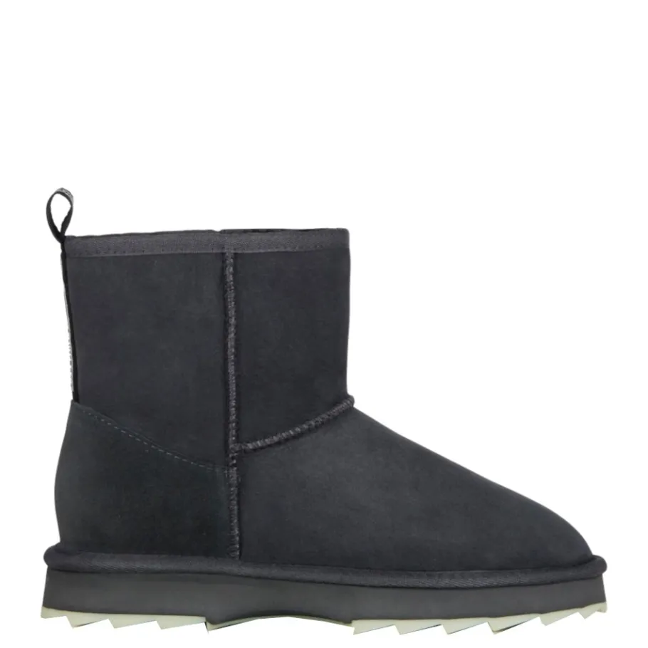 Online Buty śniegowce Emu AUSTRALIA SHARKY skórzane szary W12434 Ocieplane Damskie Botki