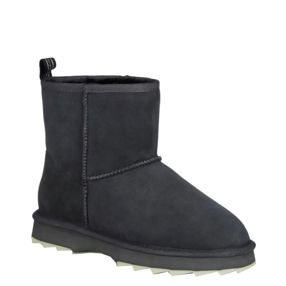 Online Buty śniegowce Emu AUSTRALIA SHARKY skórzane szary W12434 Ocieplane Damskie Botki