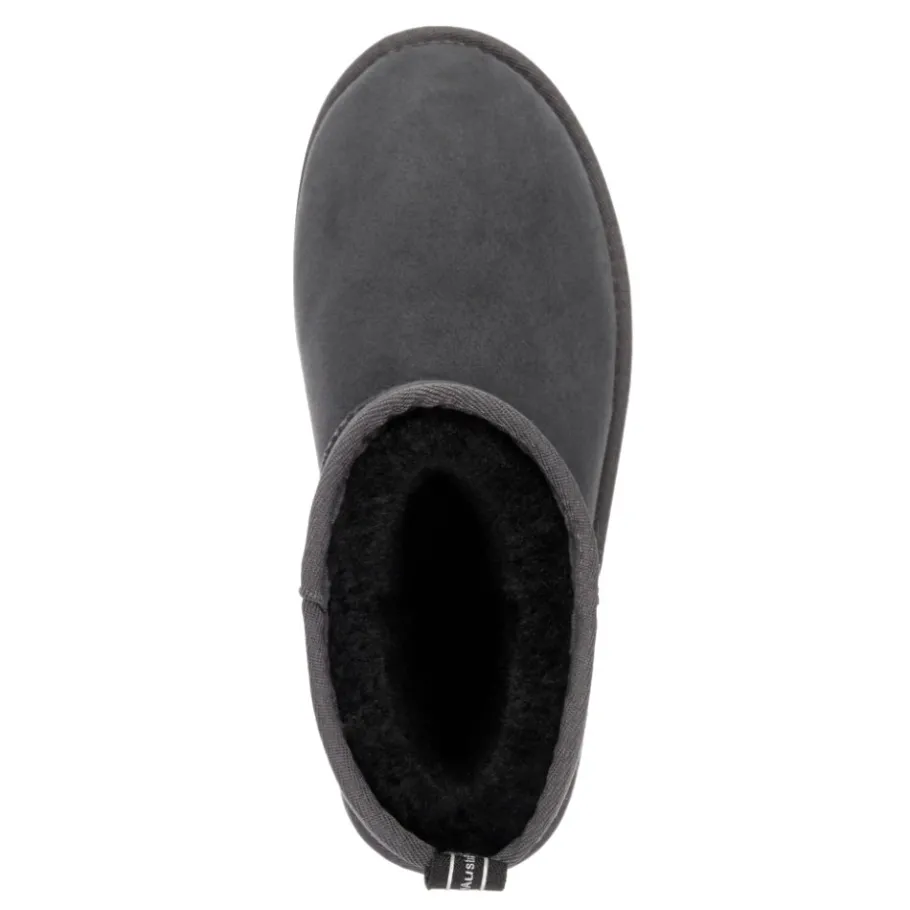 Online Buty śniegowce Emu AUSTRALIA SHARKY skórzane szary W12434 Ocieplane Damskie Botki