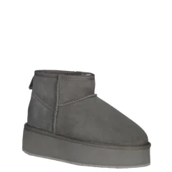 Hot Buty śniegowce Emu AUSTRALIA STINGER MICRO Flatform skórzane szary W13082 Ocieplane Damskie Botki