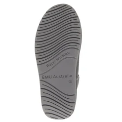 Hot Buty śniegowce Emu AUSTRALIA STINGER MICRO Flatform skórzane szary W13082 Ocieplane Damskie Botki