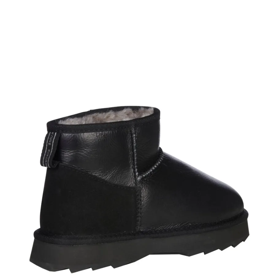 Discount Buty śniegowce Emu AUSTRALIA SHARKY MICRO skórzane czarny W13154 Ocieplane Damskie Botki