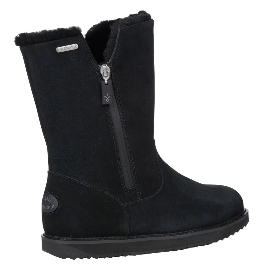 Sale Buty śniegowce Emu AUSTRALIA GRAVELLY 2.0 skórzane czarny W12985 Ocieplane Damskie Botki