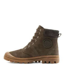 Sale Buty Palladium PALLABROUSSE CUFF WATERPROOF+ skórzane brązowy 77982-236 Damskie Trampki