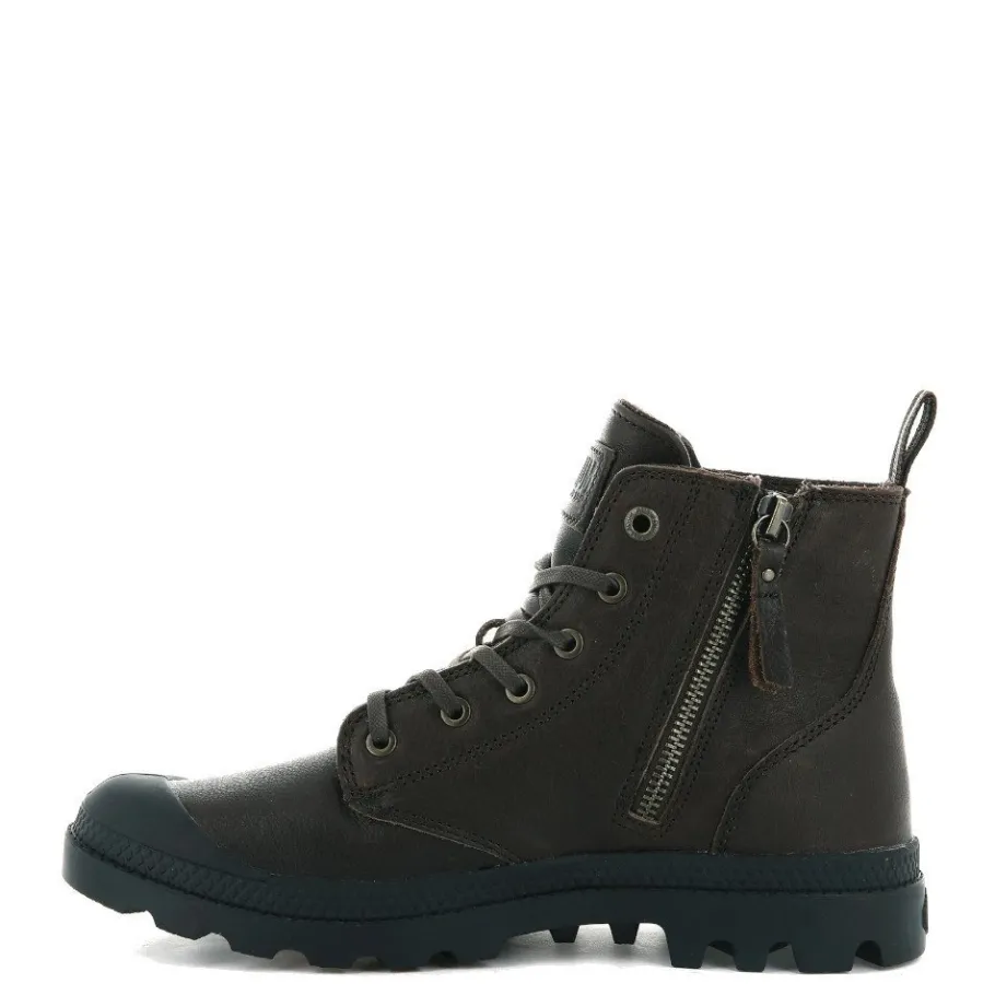 Sale Buty Palladium PAMPA ZIP LEATHER ESS skórzane brązowy 76888-248 Damskie Trampki|Trampki
