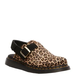 Sale Buty z odkrytą piętą Dr. Martens JORGE II Light Tan+Black Mini Leopard Spot Hair On+EH Suede 41088200 Damskie Klapki|Klapki