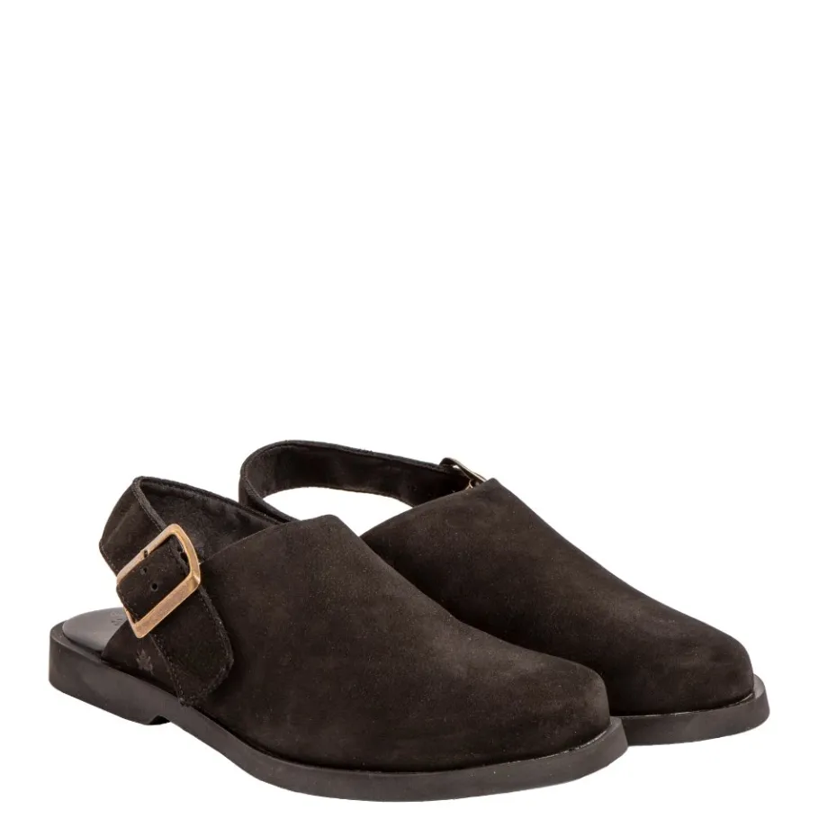 Buty z odkrytą piętą El Naturalista N5871 ARENISCA skórzane czarny Damskie Półbuty