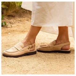 Outlet Buty z odkrytą piętą El Naturalista N5872 ARENISCA skórzane brązowy Damskie Półbuty