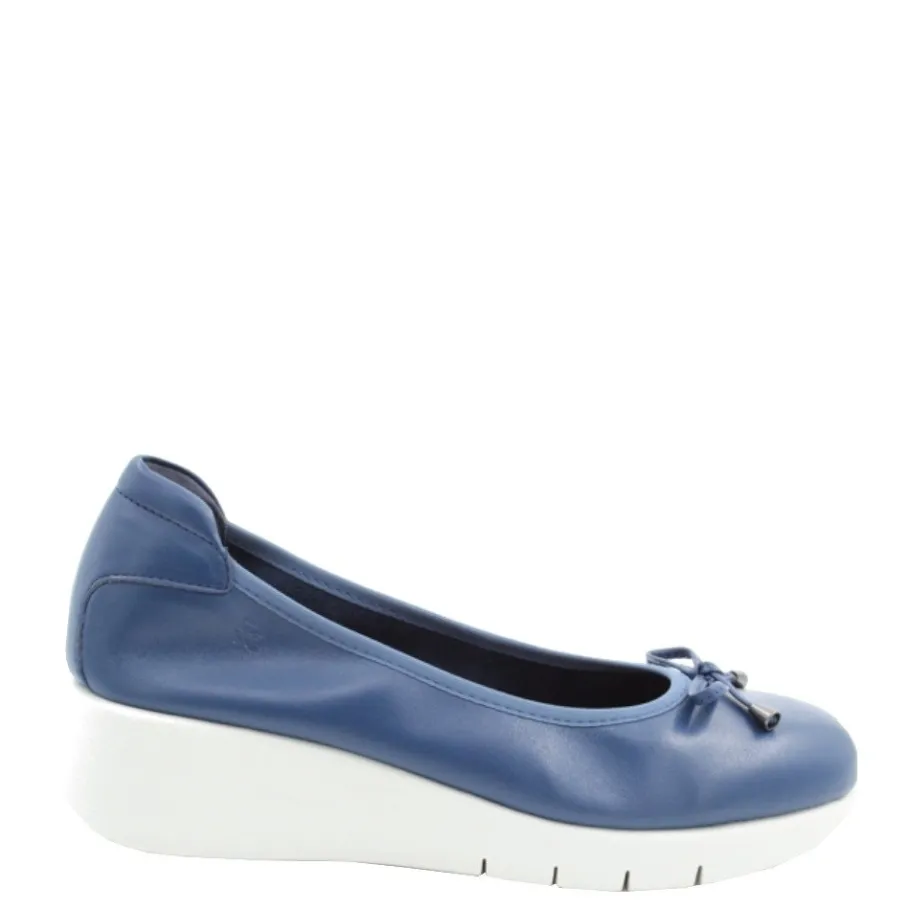 Online Czółenka damskie Flex&Go SAVER SHOES skórzane niebieski Damskie Czółenka|Balerinki