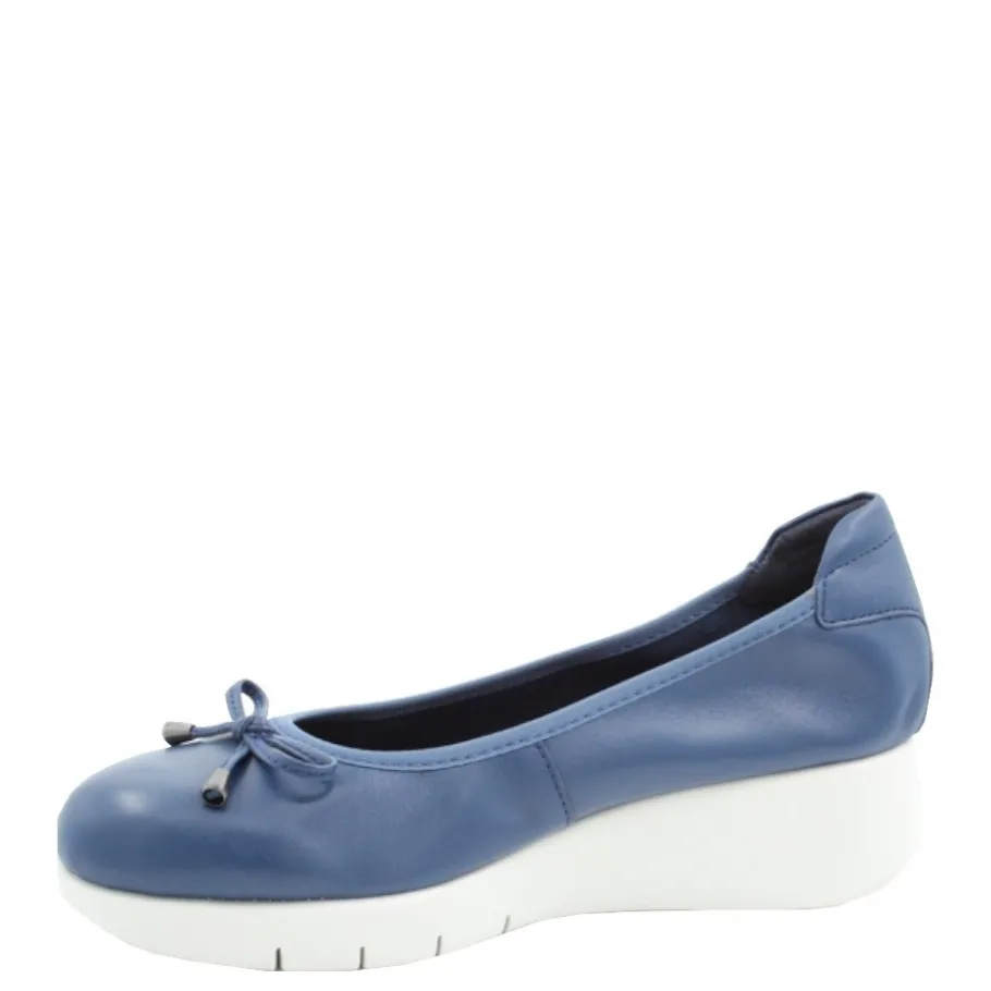 Online Czółenka damskie Flex&Go SAVER SHOES skórzane niebieski Damskie Czółenka|Balerinki