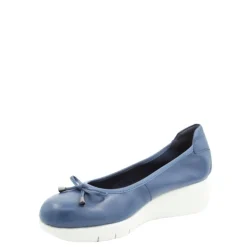 Online Czółenka damskie Flex&Go SAVER SHOES skórzane niebieski Damskie Czółenka|Balerinki