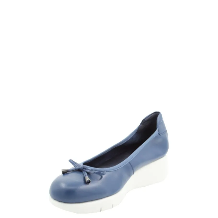 Online Czółenka damskie Flex&Go SAVER SHOES skórzane niebieski Damskie Czółenka|Balerinki