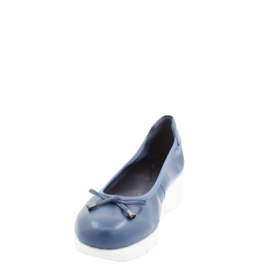 Online Czółenka damskie Flex&Go SAVER SHOES skórzane niebieski Damskie Czółenka|Balerinki