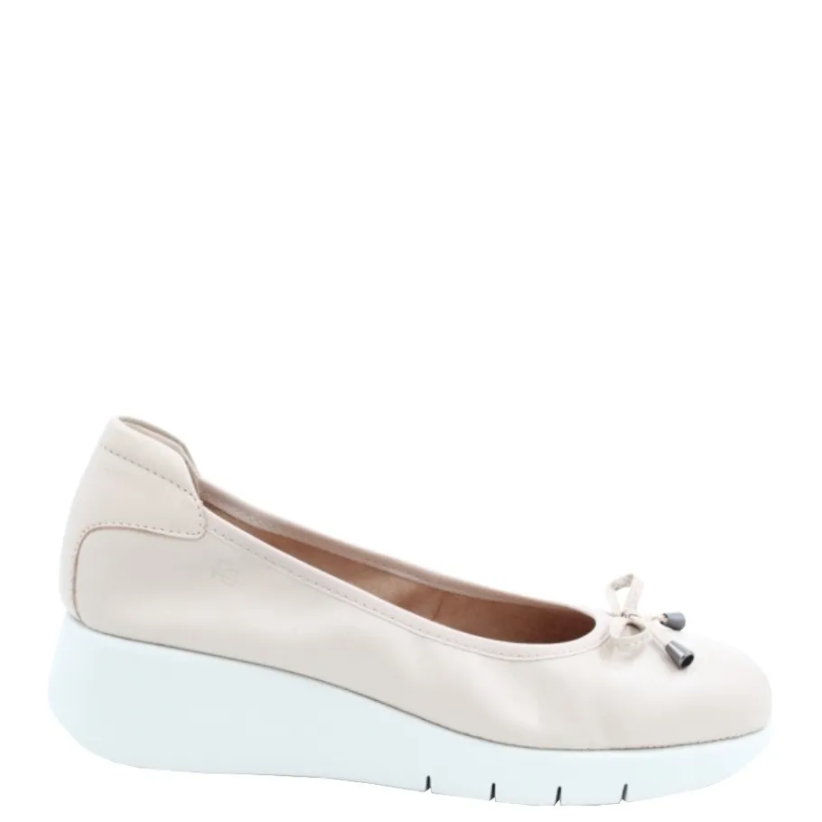 Sale Czółenka damskie Flex&Go SAVER SHOES skórzane beżowy Damskie Czółenka|Balerinki