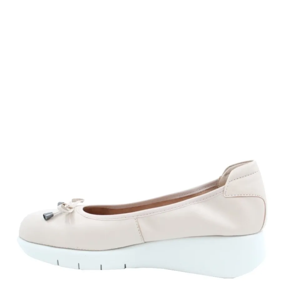 Sale Czółenka damskie Flex&Go SAVER SHOES skórzane beżowy Damskie Czółenka|Balerinki