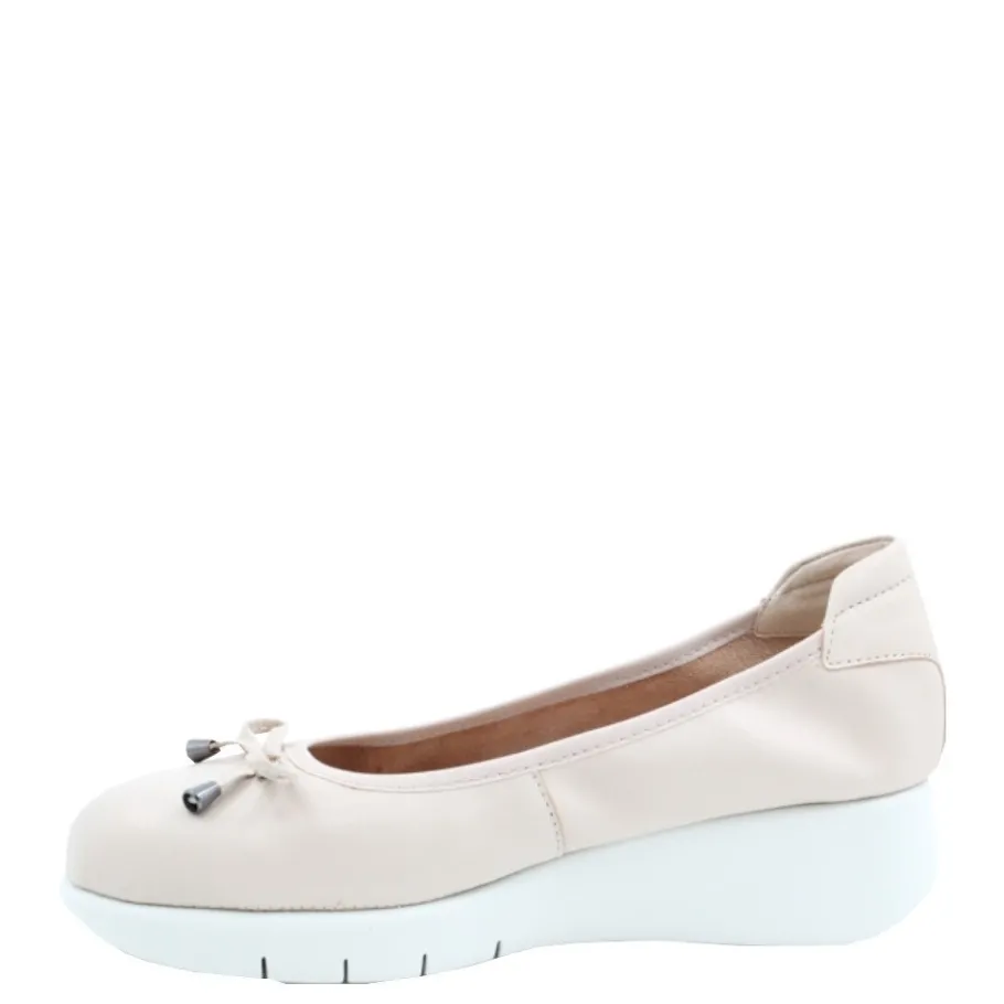 Sale Czółenka damskie Flex&Go SAVER SHOES skórzane beżowy Damskie Czółenka|Balerinki