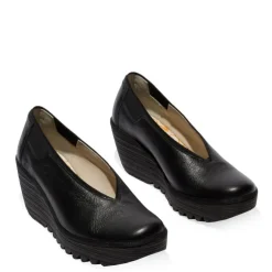 Online Czółenka damskie Fly London YOZA skórzane czarny P501438006 Damskie Czółenka